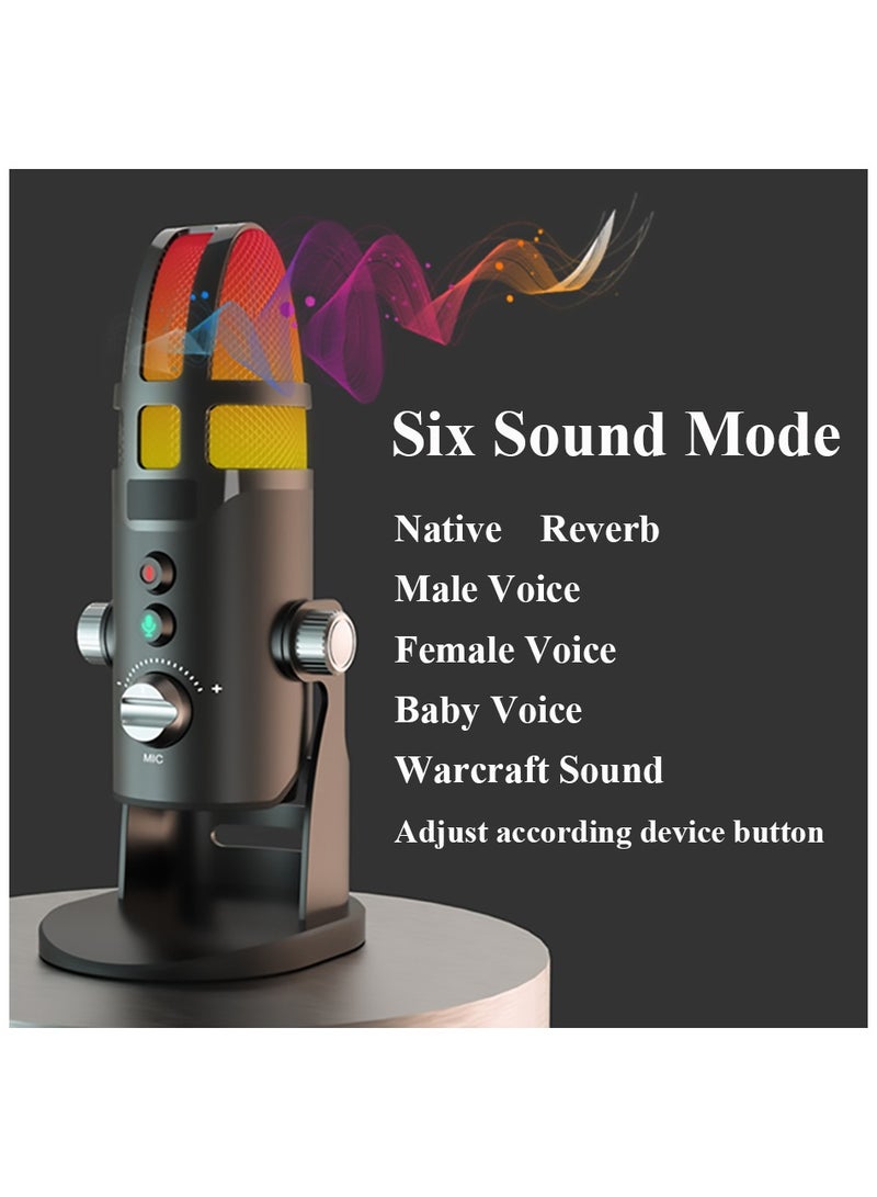 Gaming USB Microphone for PC PS5, Condenser Mic with Quick Mute, RGB Lighting, Gain Control, for Podcasts, Twitch, YouTube, Discord - Image 3