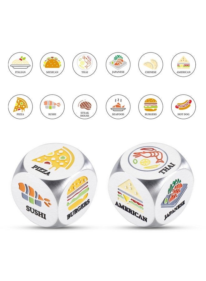 TI-EDC Valentines Gifts for Him Her, Anniversary Date Night Engagement Gifts for Boyfriend Couples 2PCS Color Food Dice Decider Wedding Christmas Stocking Stuffers Birthday Gifts for Women Men Foodie Gifts - Image 2