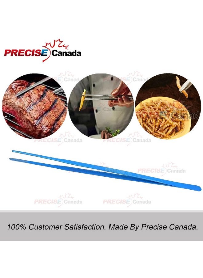 PRECISE CANADA 24" Extra Long Straight Aquarium Tweezers, Feeding Tongs, Stainless Steel Blue - Image 4