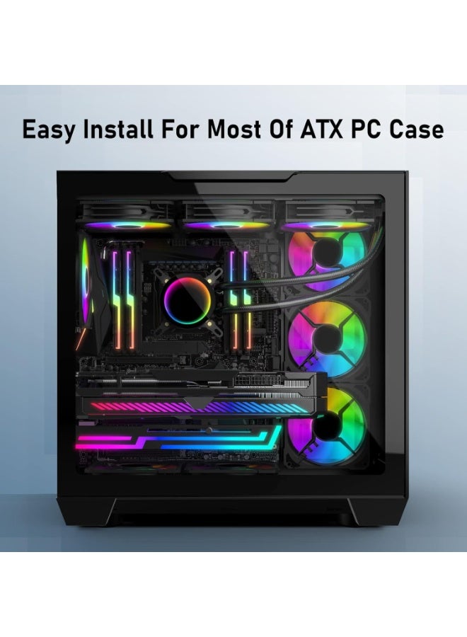 upHere Adjustable ARGB GPU Support Bracket, GPU Brace Support, 5V 3Pin Addressable GPU Holder, RGB GPU Support Stand, GPU Support Video Card Holder Bracket, Adjustable Length and Height GPU Stand (Black) - Image 5