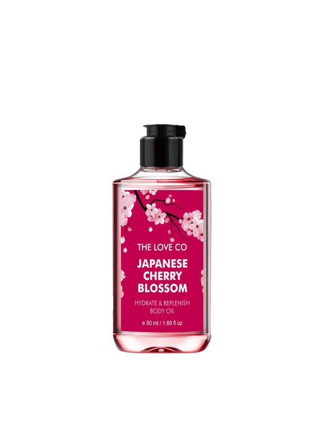 THE LOVE CO. THE LOVE CO. Japanese Cherry Blossom Gift Collection | Indulge in Travel Pack Shower Gel, Body Lotion, Body oil, Shampoo and Hand Sanitizer | Ideal Birthday & Special Occasion Hamper - Pack of 5 - Image 3