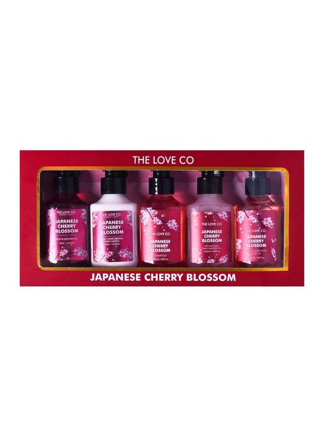 THE LOVE CO. Japanese Cherry Blossom Gift Collection | Indulge in Travel Pack Shower Gel, Body Lotion, Body oil, Shampoo and Hand Sanitizer | Ideal Birthday & Special Occasion Hamper - Pack of 5 - pzsku/Z260A50D22B18478E6B64Z/45/_/1738306968/8b2b3dee-b19d-44e1-bbd1-23e286c68753