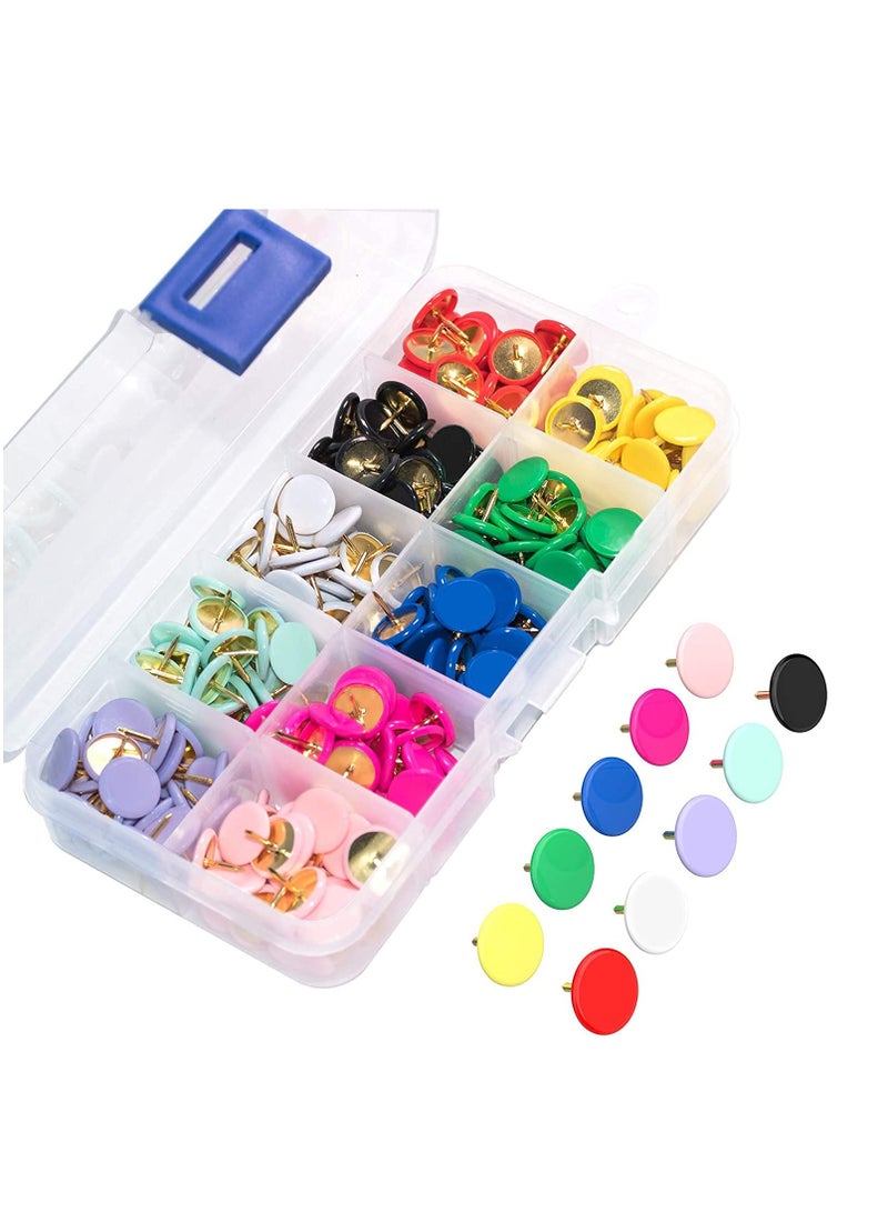 Thumb Tacks for Cork Board 300-Count, 10 Assorted Colors, Decorative Push Pins for Bulletin Board, Corkboard, Poster, Marking Maps, Notice Boards, Pictures - Image 1