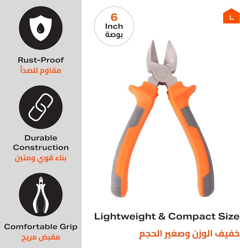 Cutter Plier - 6Inch| Wire Cutters, Spring-loaded Side Cutters Dikes, Heavy Duty Cutting Pliers for Electrical, Artificial Flowers and Homes - Image 1