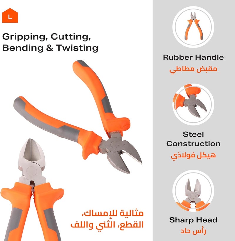 Cutter Plier - 6Inch| Wire Cutters, Spring-loaded Side Cutters Dikes, Heavy Duty Cutting Pliers for Electrical, Artificial Flowers and Homes - Image 2