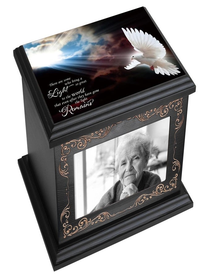 ADMLC Cremation Urns for Human Ashes Adult Male or Female, Funeral Memorial Urns for Ashes with Photo Frame, Wooden Urns Box and Casket for Men Women, Burial Urn for Adults Up to 200 IBS - Image 1
