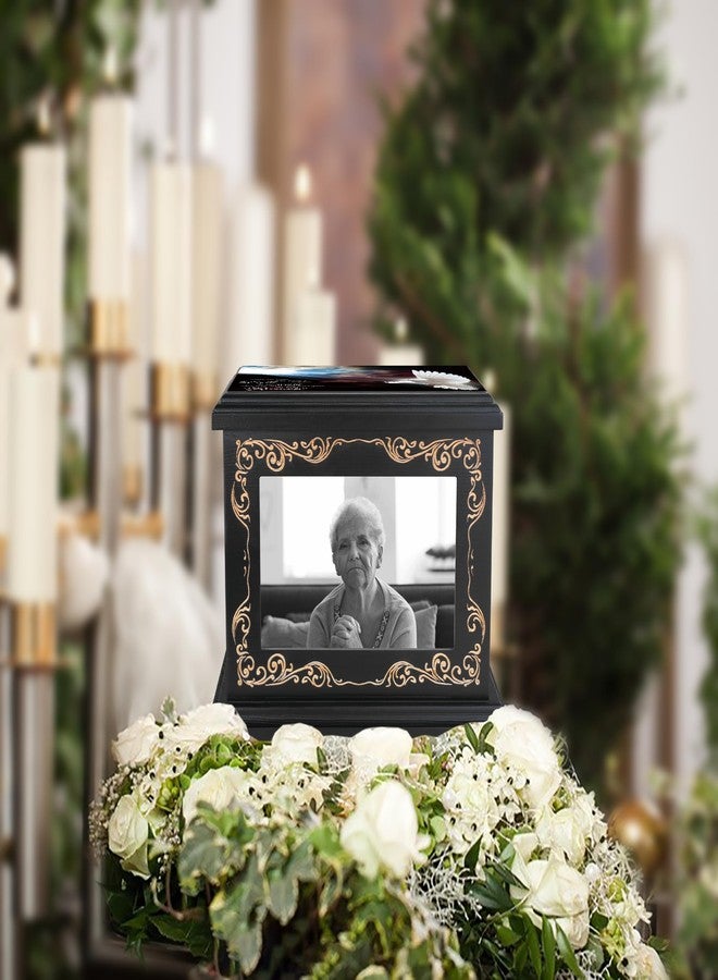 ADMLC Cremation Urns for Human Ashes Adult Male or Female, Funeral Memorial Urns for Ashes with Photo Frame, Wooden Urns Box and Casket for Men Women, Burial Urn for Adults Up to 200 IBS - Image 5