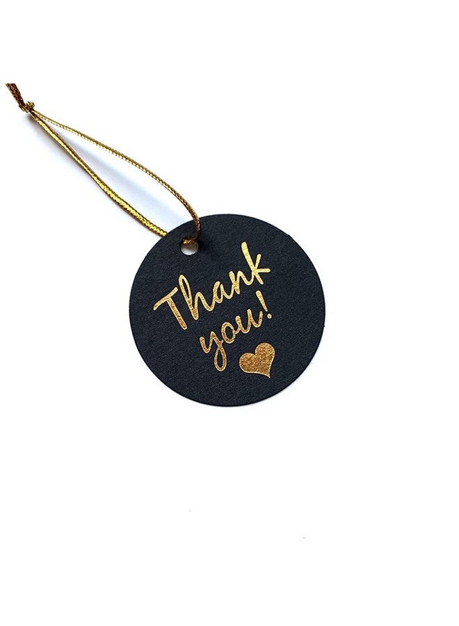 SUKPSY 100 Pcs Thank You Tags Round Gold Foil Fonts Stamping Gift Tags Kraft Baking Tags For Christmas,Wedding Party ,Thanksgiving,Baby Shower,Diy Arts Crafts (Black) - Image 5