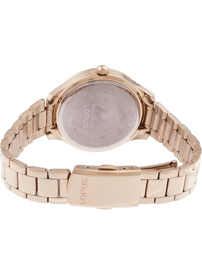 لوراس ساعة كوارتز تناظرية من الفولاذ المقاوم للصدأ بمينا بلون الشمبانيا الفاتح للنساء RG234TX9 - Image 2