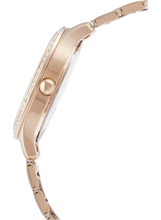 لوراس ساعة كوارتز تناظرية من الفولاذ المقاوم للصدأ بمينا بلون الشمبانيا الفاتح للنساء RG234TX9 - Image 3