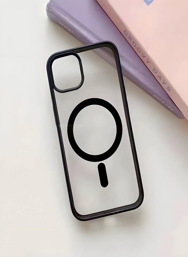 Magsafe Case for iPhone 11 Pro Max Magsafe Clear Cover Magnetic Wireless Charging Support, Shockproof Protection, Scratch-Resistant for iPhone 11 Pro Max - Black - Image 2