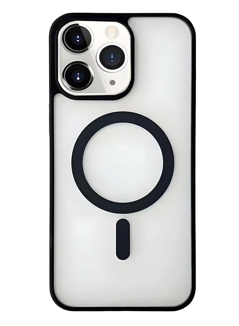 Magsafe Case for iPhone 11 Pro Max Magsafe Clear Cover Magnetic Wireless Charging Support, Shockproof Protection, Scratch-Resistant for iPhone 11 Pro Max - Black - Image 1