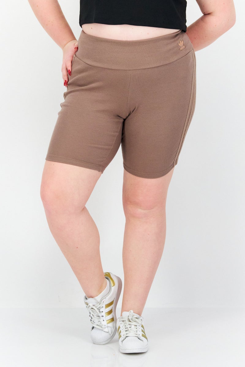 adidas Originals Women Plus Size Shorts Tight, Brown  - Image 1