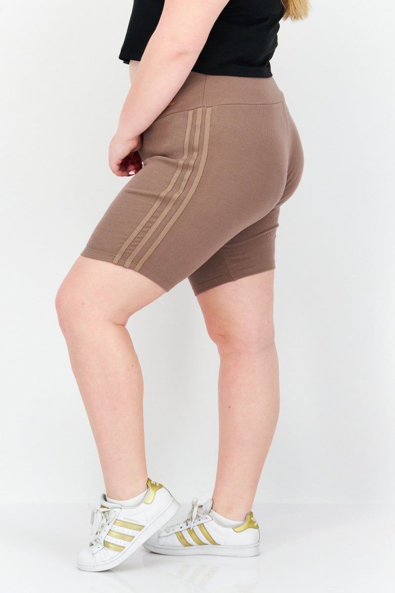 adidas Originals Women Plus Size Shorts Tight, Brown  - Image 2