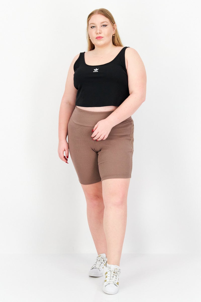 adidas Originals Women Plus Size Shorts Tight, Brown  - Image 4