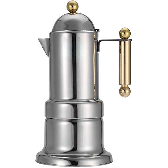 Betued Coffee Pot Silver Stainless Steel Stovetop 4 Cups Durable Coffee Maker For Home - Image 3