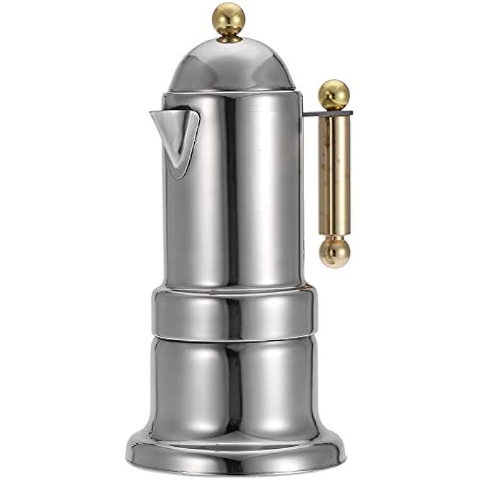 Betued Coffee Pot Silver Stainless Steel Stovetop 4 Cups Durable Coffee Maker For Home - Image 4
