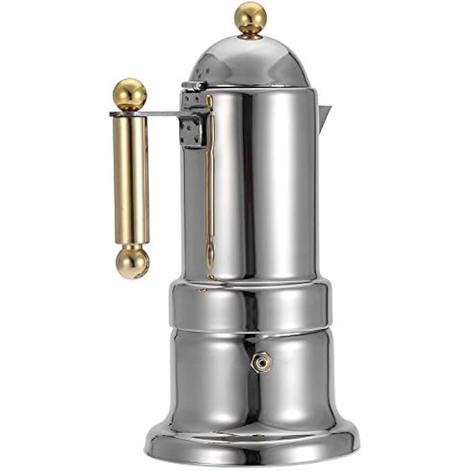 Betued Coffee Pot Silver Stainless Steel Stovetop 4 Cups Durable Coffee Maker For Home - Image 5