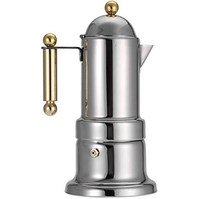 Betued Coffee Pot Silver Stainless Steel Stovetop 4 Cups Durable Coffee Maker For Home - Image 1