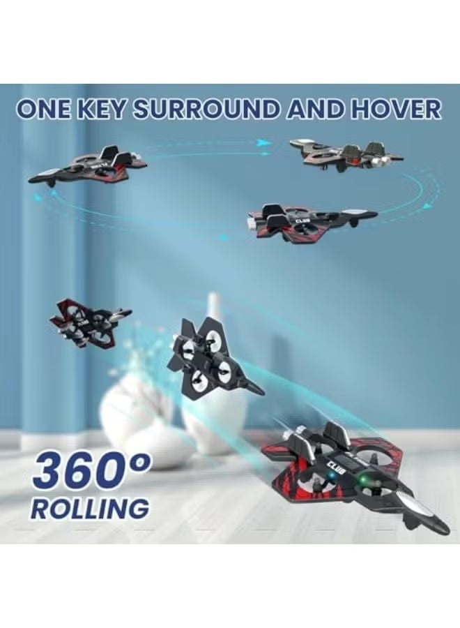 Gulf Trend RC 2.4GHz Remote Control Quadcopter Fighter Plane – Ready to Fly Airplane Toy with Floating Design, Colorful LED Lights, USB Charging, Easy Control Aircraft for Kids & Beginners - Image 3