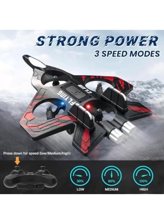 Gulf Trend RC 2.4GHz Remote Control Quadcopter Fighter Plane – Ready to Fly Airplane Toy with Floating Design, Colorful LED Lights, USB Charging, Easy Control Aircraft for Kids & Beginners - Image 4