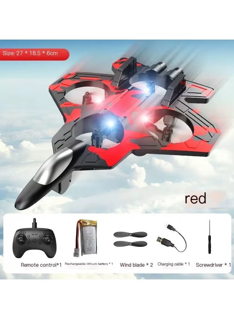 Gulf Trend RC 2.4GHz Remote Control Quadcopter Fighter Plane – Ready to Fly Airplane Toy with Floating Design, Colorful LED Lights, USB Charging, Easy Control Aircraft for Kids & Beginners - Image 1