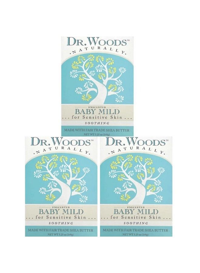 Dr. Woods Unscented Baby Mild Bar Soap With Organic Shea Butter 5.25 Oz (Pack Of 3) - Image 1