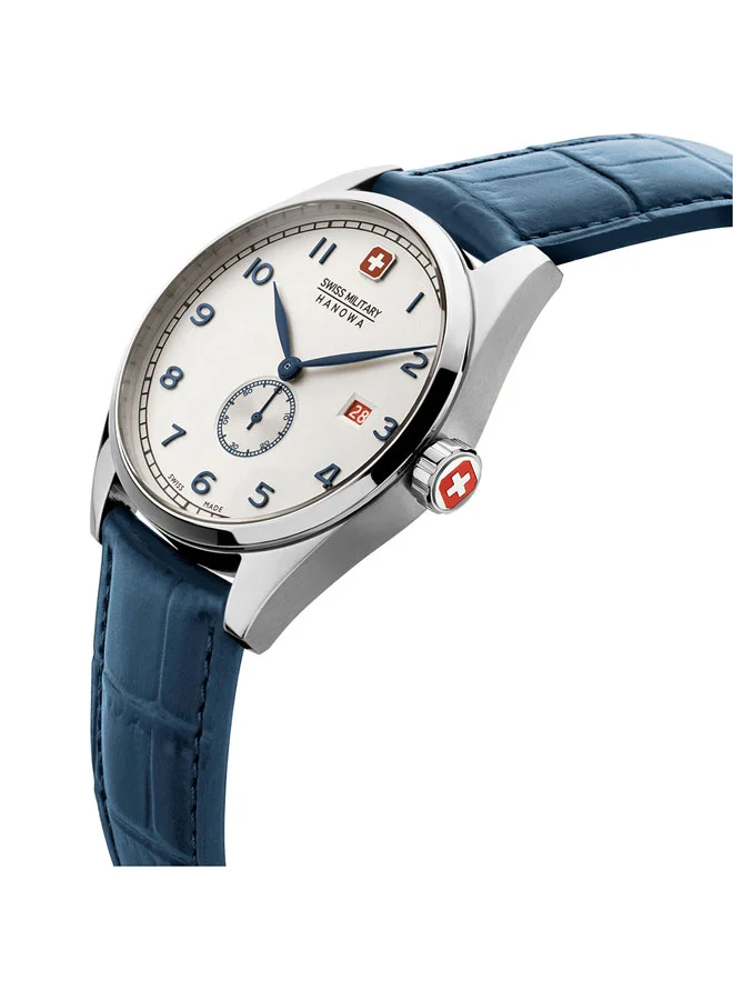 SWISS MILITARY HANOWA Swiss Military Lynx Watch For Men With Blue Leather Strap 42mm 10ATM - SMWGB0000702