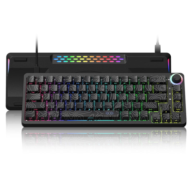 Womier M68HE PRO 60 Percent Keyboard Rapid Trigger Hall Effect Topographic Gaming Keyboard Wired RGB Custom 16000 Hz Mechanical Keyboard with Magnetic Switch PBT Keycaps for MacWin Black - Image 2