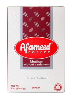 Alameed Turkish Coffee Medium without Cardamom 250 grams 