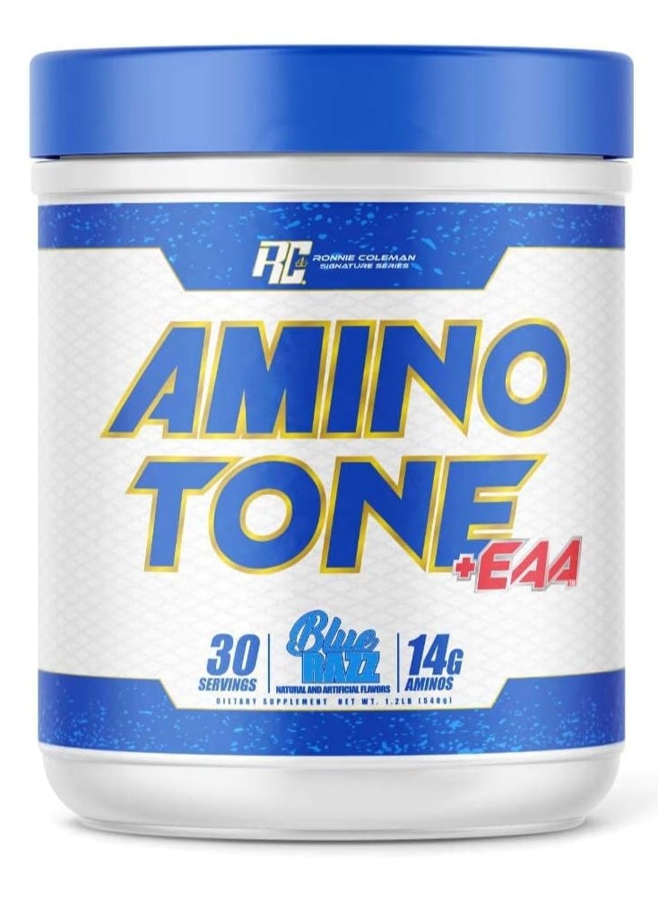 RONNIE COLEMAN Ronnie Coleman Amino Tone + EAA 540g Blue Razz Flavor 30 Serving  - Image 1