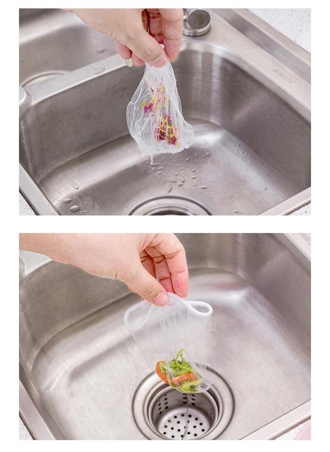 30-Piece Sink Garbage Bag Set Clear 11*10cm-Kitchen Sink Strainer Mesh Bag-Sink Net Strainer Filter Bags for Sink Drain
