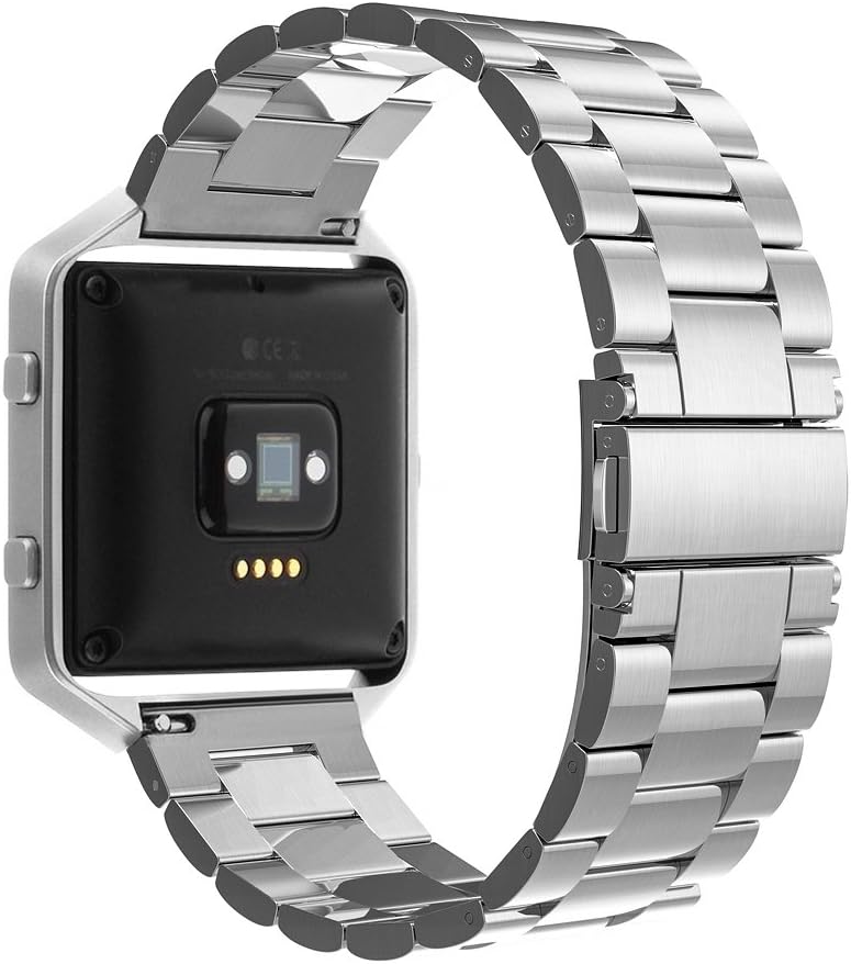 Simpeak Simpeak Women Men Stainless Steel Band Strap with Stailess Steel Frame Compatible with Fitbit Blaze Match Link Removal Tool Silver - Image 3