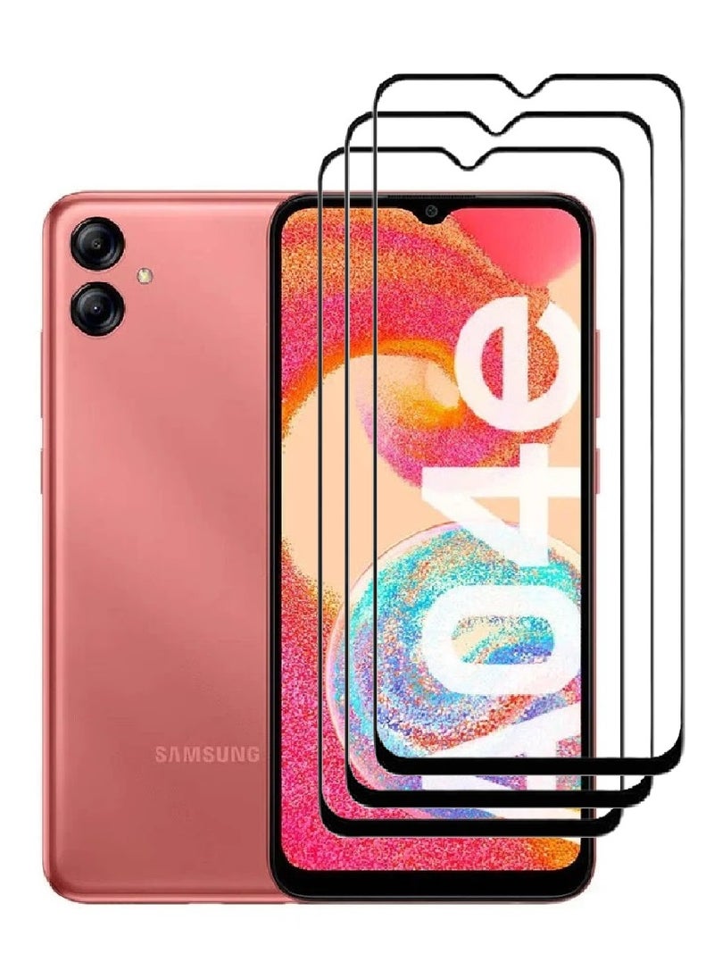 AINA 3 Pieces Tempered Glass Screen Protector 5D Designed For Samsung Galaxy A04e Full Glue Edge to Edge Full Screen Coverage And Bubble Free - Image 1