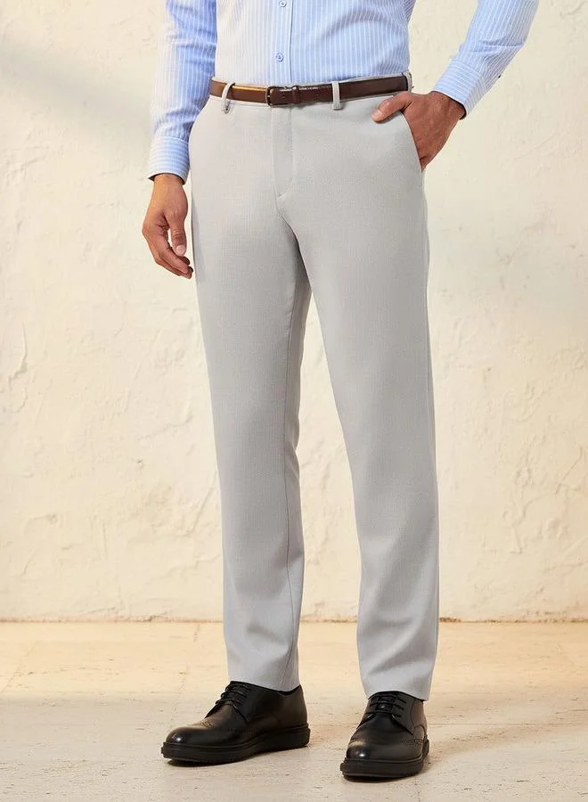 Slim Fit Flexi Waist Formal Trousers
