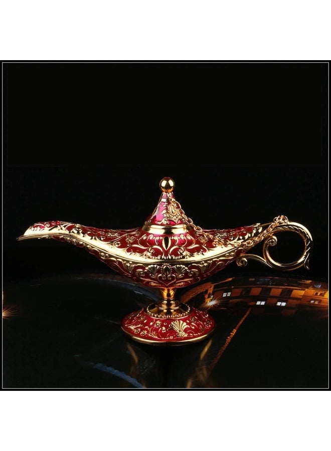 SUNSAR Vintage Legend Aladdin Magic Genie Lamp, Metal Carved Wishing Ligh, Classic Vintage Collectable Home Table Decoration - Image 3