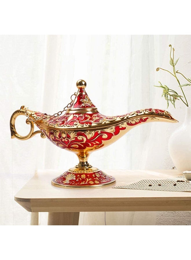 SUNSAR Vintage Legend Aladdin Magic Genie Lamp, Metal Carved Wishing Ligh, Classic Vintage Collectable Home Table Decoration - Image 5