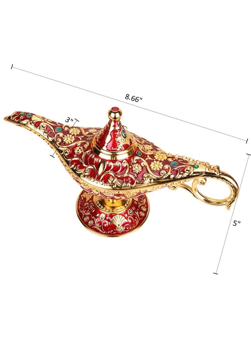 SUNSAR Vintage Legend Aladdin Magic Genie Lamp, Metal Carved Wishing Ligh, Classic Vintage Collectable Home Table Decoration - Image 2