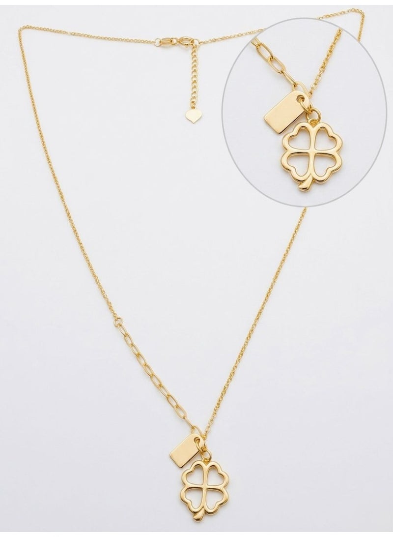 The Intermix Gems Gold Floral Charm Necklace 18K - Image 4