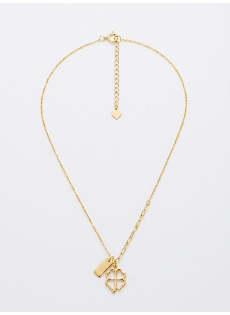 The Intermix Gems Gold Floral Charm Necklace 18K - Image 1