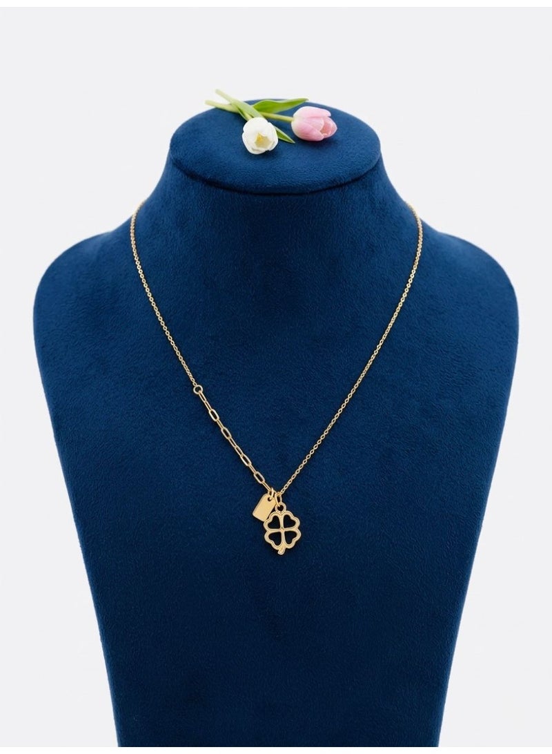 The Intermix Gems Gold Floral Charm Necklace 18K - Image 2