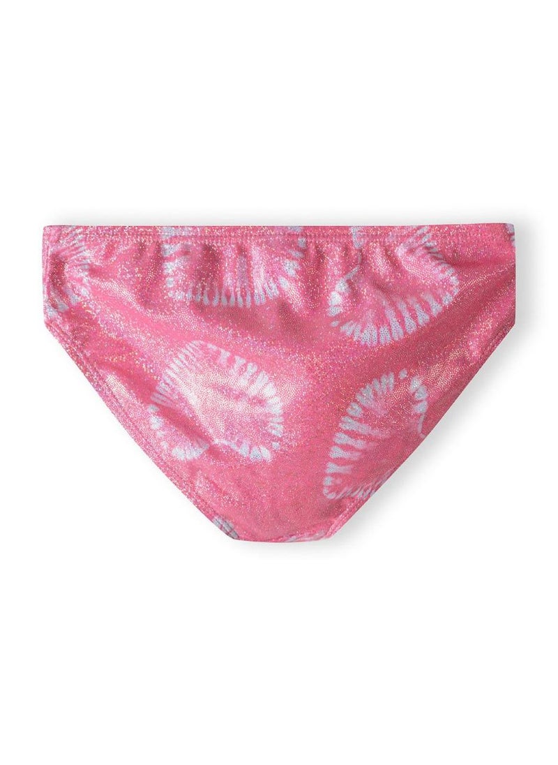MINOTI Girls' Pink Glitter Bikini Set with Shell Tie-Dye Print – Asymmetrical Strap Top  - Image 5