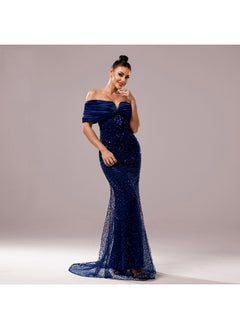 Madam Uniq New Women's Premium Off-Shoulder Fitted Sequin Mermaid Evening Dress for Parties  - Image 3