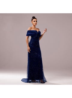 Madam Uniq New Women's Premium Off-Shoulder Fitted Sequin Mermaid Evening Dress for Parties  - Image 4