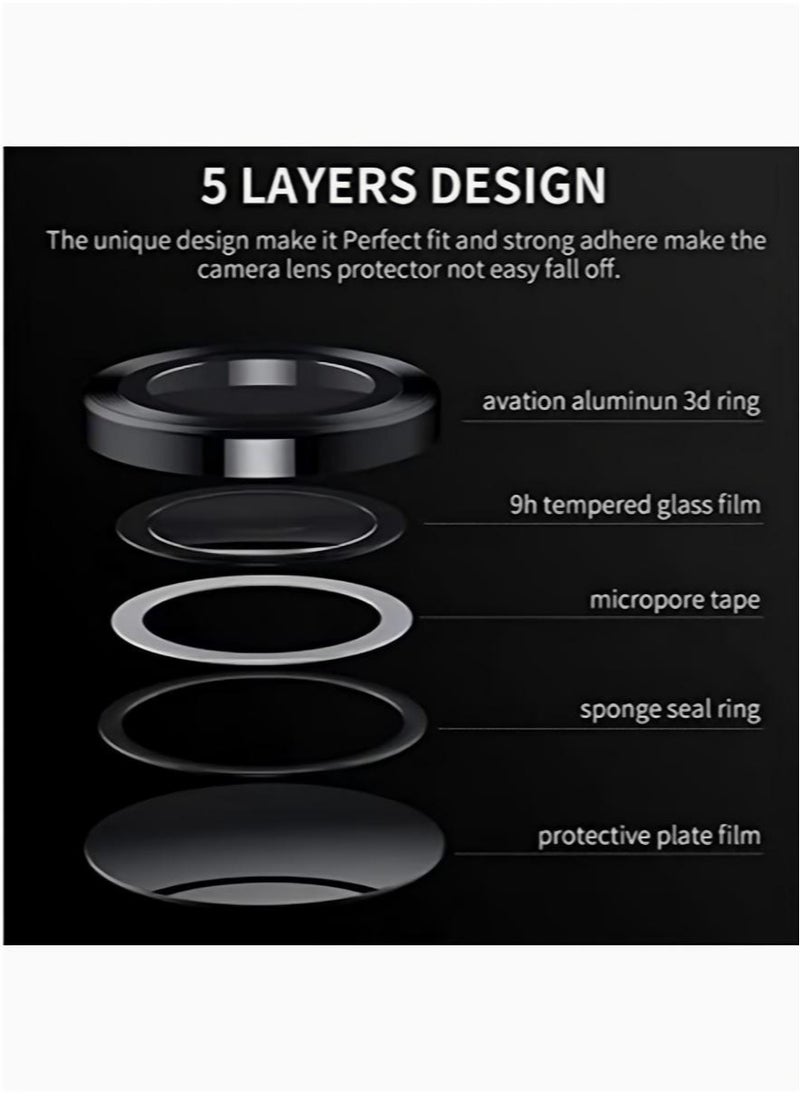 Generic - Samsung Galaxy A55 Camera Lens Protector Individual Tempered Glass Camera Screen Protector Metal Ring Lens Cover for Galaxy A55 Accessories 1 Set Silver - Image 1