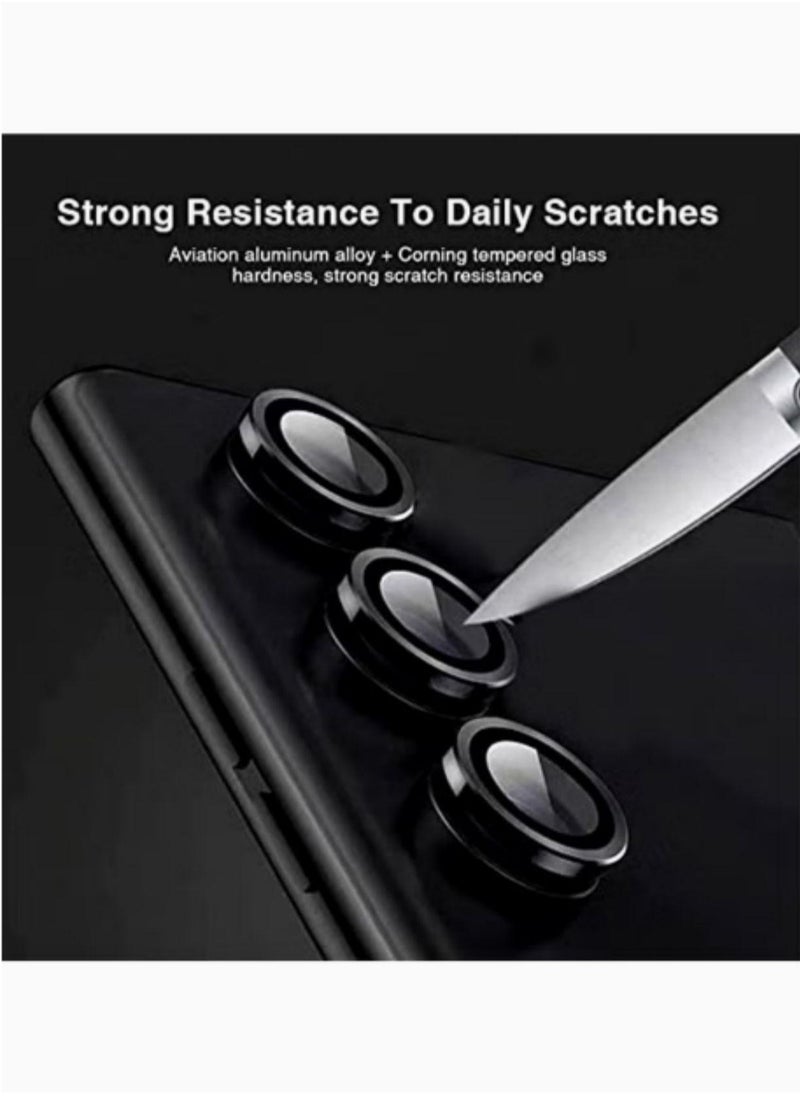 Generic - Samsung Galaxy A55 Camera Lens Protector Individual Tempered Glass Camera Screen Protector Metal Ring Lens Cover for Galaxy A55 Accessories 1 Set Silver - Image 1