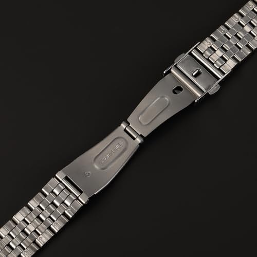 TOMIYOY Curved+Flat end link 18mm 19mm 20mm 21mm 22mm 24mm jubilee stainless steel metal watch band strap bracelet fit for rlx skx watch (18mm, Silver) - Image 4