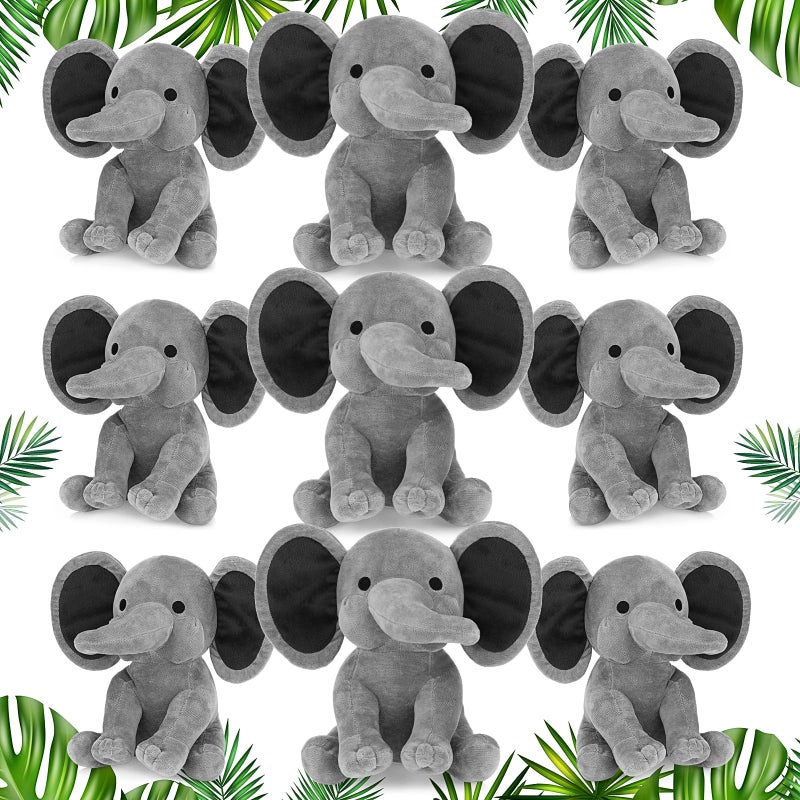 Chitidr 9 Pieces Elephant Stuffed Animals 984 Inches Soft Cute Elephant Plush Toys for Baby Shower Themed Party Supplies Baby Girl Boy Christmas Birthday GiftGray - Image 3