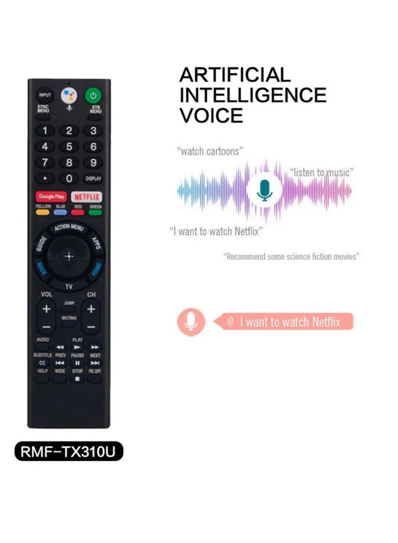 1 قطعة من جهاز التحكم عن بعد الصوتي البديل RMF-TX310U مع ميكروفون، متوافق مع تلفزيونات سوني الذكية 4K Bravia موديلات XBR-43X800G، XBR-75X800G، XBR-65X800G، XBR-49X800G. - Image 4