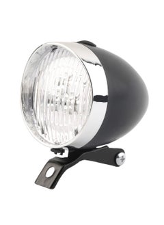 Vintage Bicycle Headlight 3LED Safety Light Black 3led retro light (dry battery)